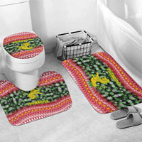 Philippines Christmas Bathroom Set with Red-Green Plaid Design, Yellow Lion, and National Coat of Arms Motif - Wonder Print Shop