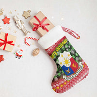 Philippines Christmas Stocking with Red-Green Plaid Design, Yellow Lion, and National Coat of Arms Motif - Wonder Print Shop