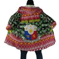 Philippines Christmas Cloak with Red-Green Plaid Design, Yellow Lion, and National Coat of Arms Motif - Wonder Print Shop