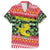 Philippines Christmas Family Matching Off The Shoulder Long Sleeve Dress and Hawaiian Shirt with Red-Green Plaid Design, Yellow Lion, and National Coat of Arms Motif - Wonder Print Shop