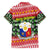 Philippines Christmas Family Matching Off The Shoulder Long Sleeve Dress and Hawaiian Shirt with Red-Green Plaid Design, Yellow Lion, and National Coat of Arms Motif - Wonder Print Shop