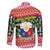 Philippines Christmas Family Matching Off The Shoulder Long Sleeve Dress and Hawaiian Shirt with Red-Green Plaid Design, Yellow Lion, and National Coat of Arms Motif - Wonder Print Shop