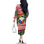 Philippines Christmas Family Matching Off The Shoulder Long Sleeve Dress and Hawaiian Shirt with Red-Green Plaid Design, Yellow Lion, and National Coat of Arms Motif - Wonder Print Shop