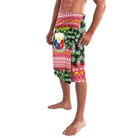 Philippines Christmas Lavalava with Red-Green Plaid Design, Yellow Lion, and National Coat of Arms Motif - Wonder Print Shop