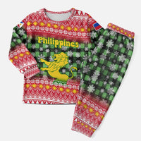 Philippines Christmas Pajama Set with Red-Green Plaid Design, Yellow Lion, and National Coat of Arms Motif - Wonder Print Shop