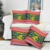 Philippines Christmas Pillow Cover with Red-Green Plaid Design, Yellow Lion, and National Coat of Arms Motif - Wonder Print Shop