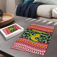 Philippines Christmas Puzzle with Red-Green Plaid Design, Yellow Lion, and National Coat of Arms Motif - Wonder Print Shop