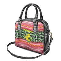 Philippines Christmas Shoulder Handbag with Red-Green Plaid Design, Yellow Lion, and National Coat of Arms Motif - Wonder Print Shop