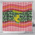 Philippines Christmas Shower Curtain with Red-Green Plaid Design, Yellow Lion, and National Coat of Arms Motif - Wonder Print Shop