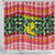 Philippines Christmas Shower Curtain with Red-Green Plaid Design, Yellow Lion, and National Coat of Arms Motif - Wonder Print Shop