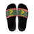 Philippines Christmas Slide Sandals with Red-Green Plaid Design, Yellow Lion, and National Coat of Arms Motif - Wonder Print Shop