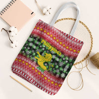 Philippines Christmas Tote Bag with Red-Green Plaid Design, Yellow Lion, and National Coat of Arms Motif - Wonder Print Shop