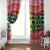 Philippines Christmas Window Curtain with Red-Green Plaid Design, Yellow Lion, and National Coat of Arms Motif - Wonder Print Shop