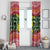 Philippines Christmas Window Curtain with Red-Green Plaid Design, Yellow Lion, and National Coat of Arms Motif - Wonder Print Shop