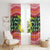 Philippines Christmas Window Curtain with Red-Green Plaid Design, Yellow Lion, and National Coat of Arms Motif - Wonder Print Shop