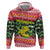 Philippines Christmas Zip Hoodie with Red-Green Plaid Design, Yellow Lion, and National Coat of Arms Motif - Wonder Print Shop
