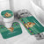 Philippines Christmas Bathroom Set with Green Geometric Design, Santa in Barong Tagalog, and National Coat of Arms Motif - Wonder Print Shop