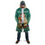 Philippines Christmas Cloak with Green Geometric Design, Santa in Barong Tagalog, and National Coat of Arms Motif - Wonder Print Shop