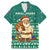 Philippines Christmas Family Matching Mermaid Dress and Hawaiian Shirt with Green Geometric Design, Santa in Barong Tagalog, and National Coat of Arms Motif - Wonder Print Shop