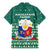 Philippines Christmas Family Matching Mermaid Dress and Hawaiian Shirt with Green Geometric Design, Santa in Barong Tagalog, and National Coat of Arms Motif - Wonder Print Shop