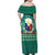Philippines Christmas Family Matching Off Shoulder Maxi Dress and Hawaiian Shirt with Green Geometric Design, Santa in Barong Tagalog, and National Coat of Arms Motif - Wonder Print Shop