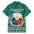 Philippines Christmas Family Matching Summer Maxi Dress and Hawaiian Shirt with Green Geometric Design, Santa in Barong Tagalog, and National Coat of Arms Motif - Wonder Print Shop