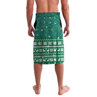 Philippines Christmas Lavalava with Green Geometric Design, Santa in Barong Tagalog, and National Coat of Arms Motif - Wonder Print Shop