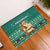 Philippines Christmas Rubber Doormat with Green Geometric Design, Santa in Barong Tagalog, and National Coat of Arms Motif - Wonder Print Shop