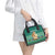 Philippines Christmas Shoulder Handbag with Green Geometric Design, Santa in Barong Tagalog, and National Coat of Arms Motif - Wonder Print Shop