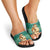 Philippines Christmas Slide Sandals with Green Geometric Design, Santa in Barong Tagalog, and National Coat of Arms Motif - Wonder Print Shop