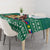 Philippines Christmas Tablecloth with Green Geometric Design, Santa in Barong Tagalog, and National Coat of Arms Motif - Wonder Print Shop