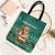 Philippines Christmas Tote Bag with Green Geometric Design, Santa in Barong Tagalog, and National Coat of Arms Motif - Wonder Print Shop