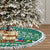 Philippines Christmas Tree Skirt with Green Geometric Design, Santa in Barong Tagalog, and National Coat of Arms Motif - Wonder Print Shop