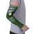 Guadeloupe Christmas Arm Sleeves with Green-Red Plaid Design, Sun and Sugarcane Emblem, and Santa Sleigh Motif - Wonder Print Shop