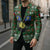 Guadeloupe Christmas Blazer with Green-Red Plaid Design, Sun and Sugarcane Emblem, and Santa Sleigh Motif - Wonder Print Shop