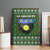 Guadeloupe Christmas Canvas Wall Art with Green-Red Plaid Design, Sun and Sugarcane Emblem, and Santa Sleigh Motif - Wonder Print Shop