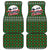 Guadeloupe Christmas Car Mats with Green-Red Plaid Design, Sun and Sugarcane Emblem, and Santa Sleigh Motif - Wonder Print Shop