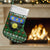 Guadeloupe Christmas Stocking with Green-Red Plaid Design, Sun and Sugarcane Emblem, and Santa Sleigh Motif - Wonder Print Shop