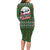 Guadeloupe Christmas Family Matching Long Sleeve Bodycon Dress and Hawaiian Shirt with Green-Red Plaid Design, Sun and Sugarcane Emblem, and Santa Sleigh Motif - Wonder Print Shop