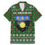 Guadeloupe Christmas Family Matching Mermaid Dress and Hawaiian Shirt with Green-Red Plaid Design, Sun and Sugarcane Emblem, and Santa Sleigh Motif - Wonder Print Shop