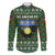 Guadeloupe Christmas Family Matching Off The Shoulder Long Sleeve Dress and Hawaiian Shirt with Green-Red Plaid Design, Sun and Sugarcane Emblem, and Santa Sleigh Motif - Wonder Print Shop