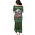 Guadeloupe Christmas Family Matching Puletasi and Hawaiian Shirt with Green-Red Plaid Design, Sun and Sugarcane Emblem, and Santa Sleigh Motif - Wonder Print Shop