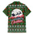 Guadeloupe Christmas Family Matching Short Sleeve Bodycon Dress and Hawaiian Shirt with Green-Red Plaid Design, Sun and Sugarcane Emblem, and Santa Sleigh Motif - Wonder Print Shop