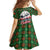 Guadeloupe Christmas Family Matching Summer Maxi Dress and Hawaiian Shirt with Green-Red Plaid Design, Sun and Sugarcane Emblem, and Santa Sleigh Motif - Wonder Print Shop