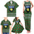 Guadeloupe Christmas Family Matching Tank Maxi Dress and Hawaiian Shirt with Green-Red Plaid Design, Sun and Sugarcane Emblem, and Santa Sleigh Motif - Wonder Print Shop