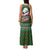 Guadeloupe Christmas Family Matching Tank Maxi Dress and Hawaiian Shirt with Green-Red Plaid Design, Sun and Sugarcane Emblem, and Santa Sleigh Motif - Wonder Print Shop