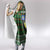 Guadeloupe Christmas Hooded Blanket with Green-Red Plaid Design, Sun and Sugarcane Emblem, and Santa Sleigh Motif - Wonder Print Shop