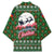 Guadeloupe Christmas Kimono with Green-Red Plaid Design, Sun and Sugarcane Emblem, and Santa Sleigh Motif - Wonder Print Shop