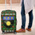 Guadeloupe Christmas Luggage Cover with Green-Red Plaid Design, Sun and Sugarcane Emblem, and Santa Sleigh Motif - Wonder Print Shop