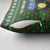 Guadeloupe Christmas Pillow Cover with Green-Red Plaid Design, Sun and Sugarcane Emblem, and Santa Sleigh Motif - Wonder Print Shop